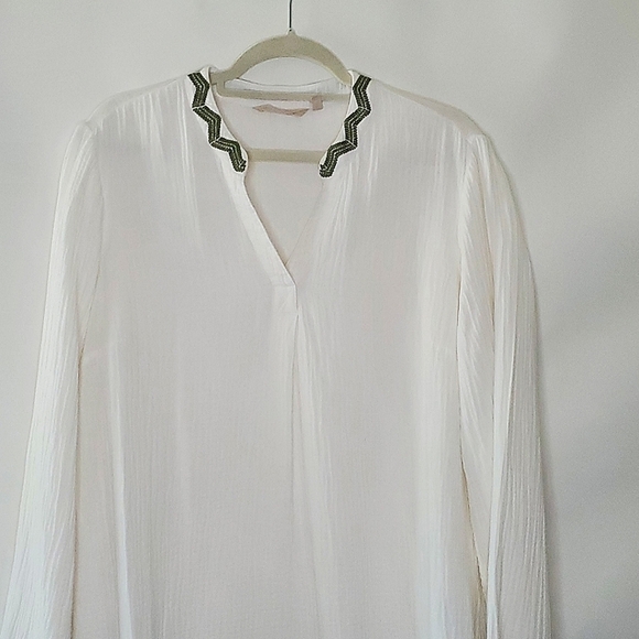Soft Surroundings Gauzy Embroidered Tunic Size L White Pullover Top Boho Spring - Picture 3 of 12